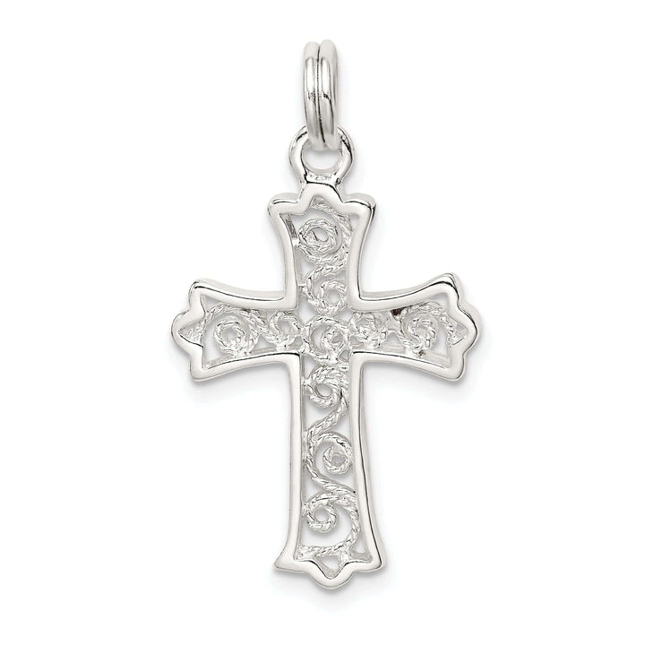 Lovely Rita's Pendants & Charms Sterling Silver Polished Budded Cross Pendant