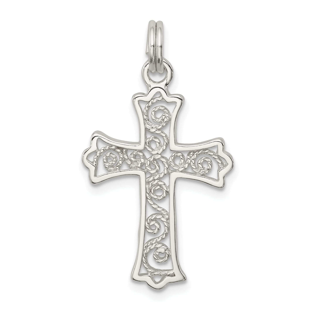 Lovely Rita's Pendants & Charms Sterling Silver Polished Budded Cross Pendant