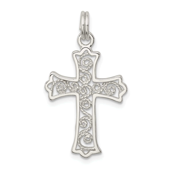 Lovely Rita's Pendants & Charms Sterling Silver Polished Budded Cross Pendant