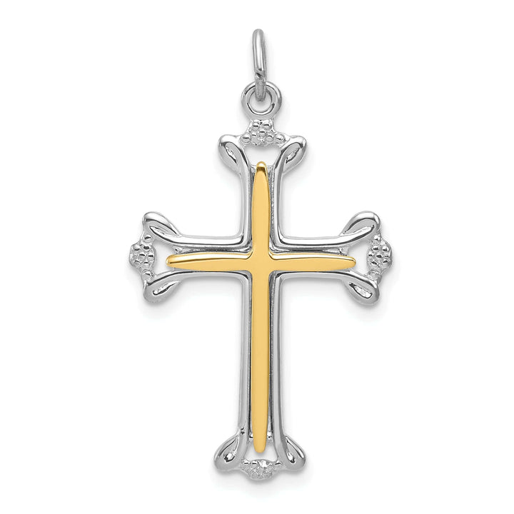 Lovely Rita's Pendants & Charms Sterling Silver Polished Budded Cross Pendant