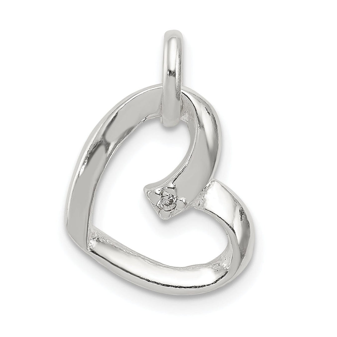Lovely Rita's Pendants & Charms Sterling Silver Polished C.Z Heart Charm