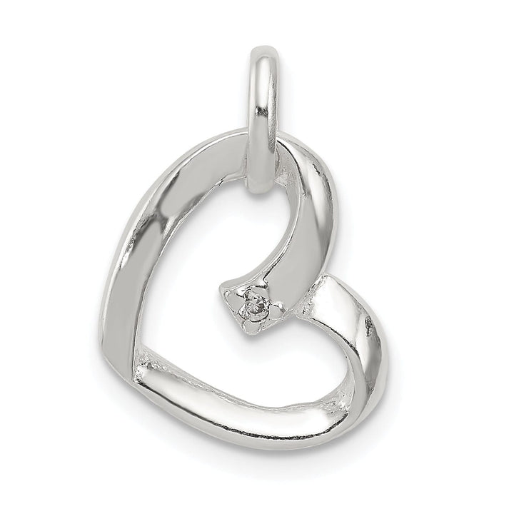 Lovely Rita's Pendants & Charms Sterling Silver Polished C.Z Heart Charm