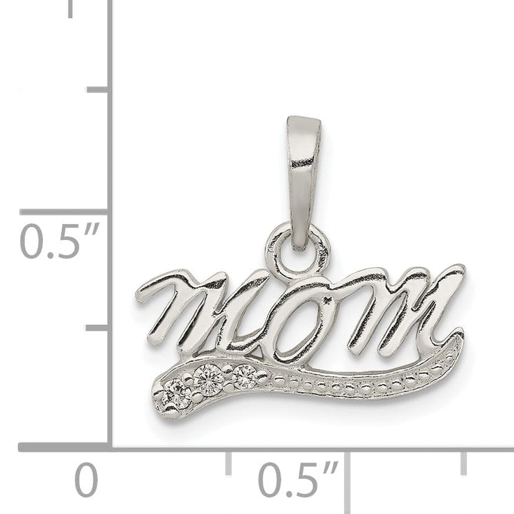 Lovely Rita's Pendants & Charms Sterling Silver Polished C.Z Mom Pendant