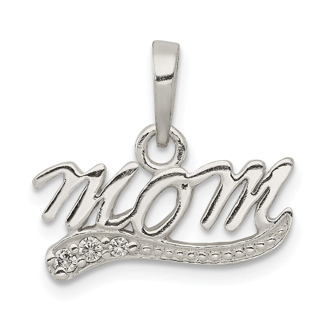 Lovely Rita's Pendants & Charms Sterling Silver Polished C.Z Mom Pendant