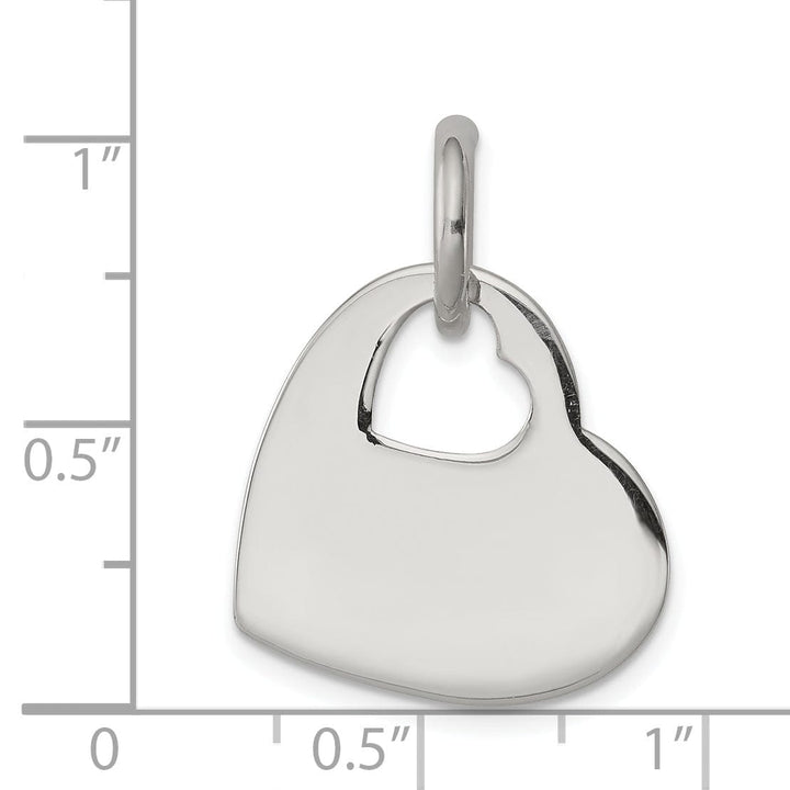 Lovely Rita's Pendants & Charms Sterling Silver Polished Cut Out Heart Pendant