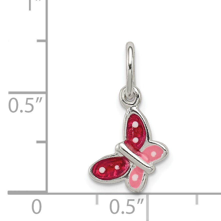 Lovely Rita's Pendants & Charms Sterling Silver Polished Enamel Butterfly Charm