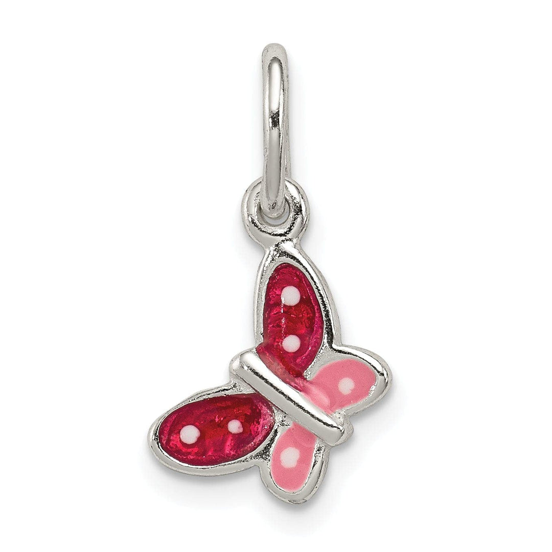 Lovely Rita's Pendants & Charms Sterling Silver Polished Enamel Butterfly Charm