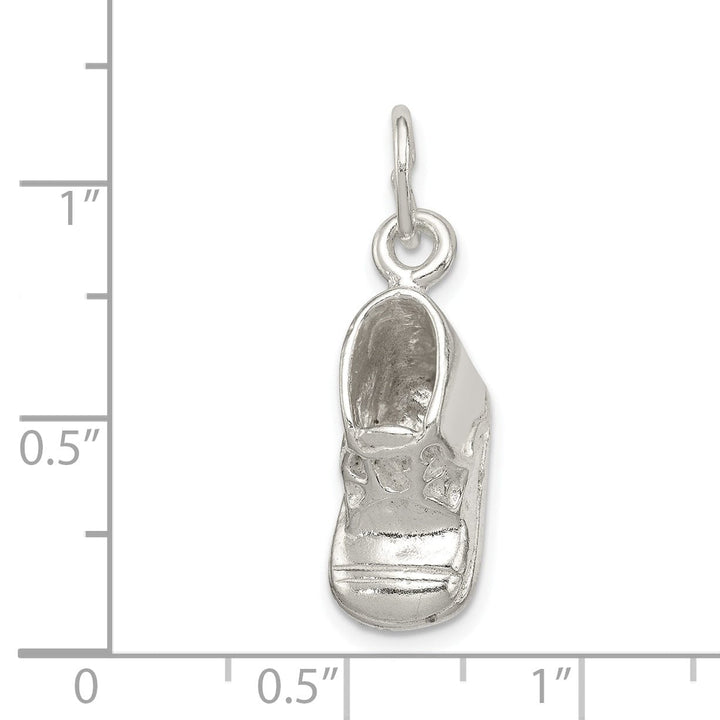 Lovely Rita's Pendants & Charms Sterling Silver Polished Finish 3-D Baby Shoe Char