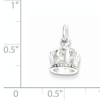 Lovely Rita's Pendants & Charms Sterling Silver Polished Finish 3-D Crown Charm
