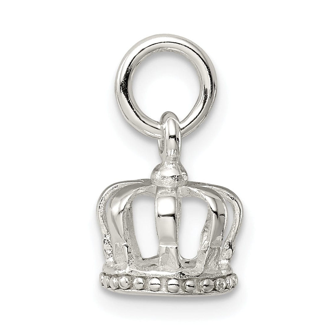 Lovely Rita's Pendants & Charms Sterling Silver Polished Finish 3-D Crown Charm