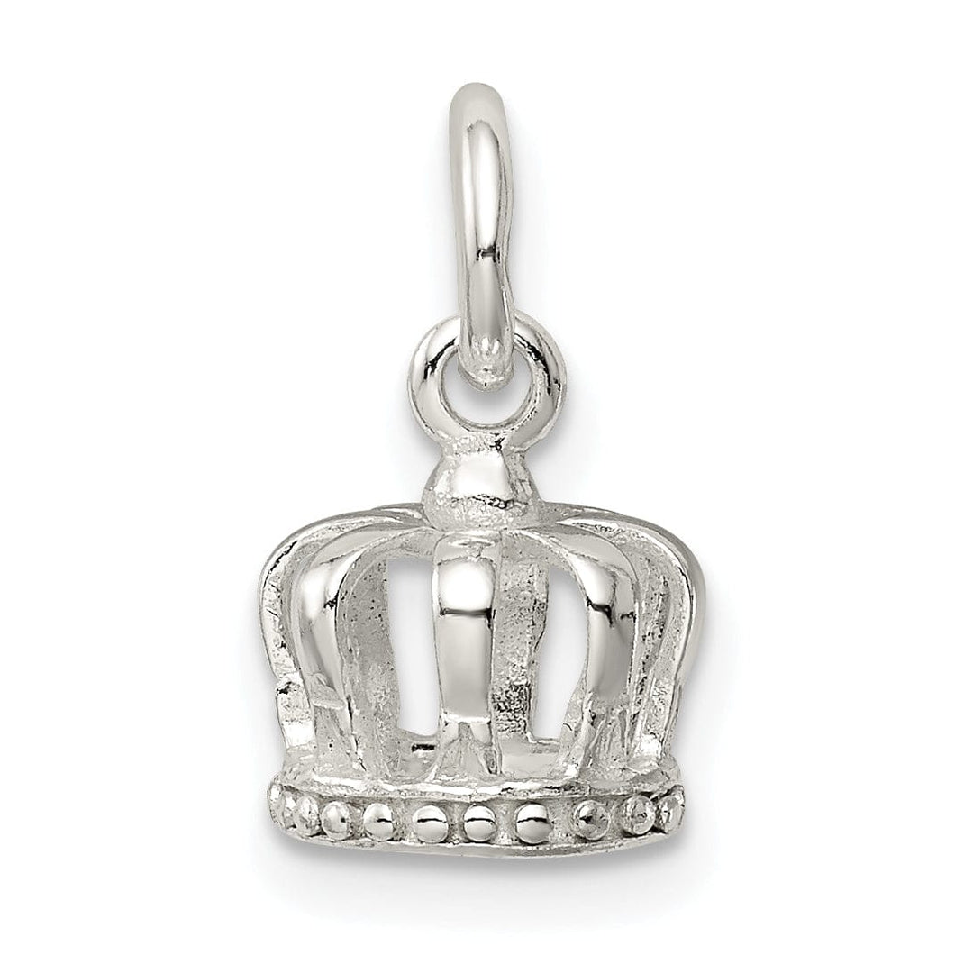 Lovely Rita's Pendants & Charms Sterling Silver Polished Finish 3-D Crown Charm