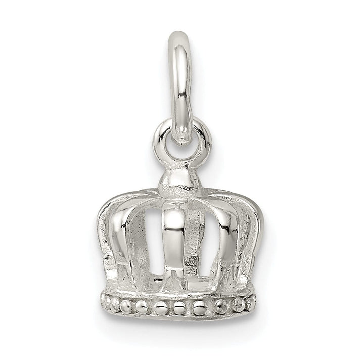 Lovely Rita's Pendants & Charms Sterling Silver Polished Finish 3-D Crown Charm