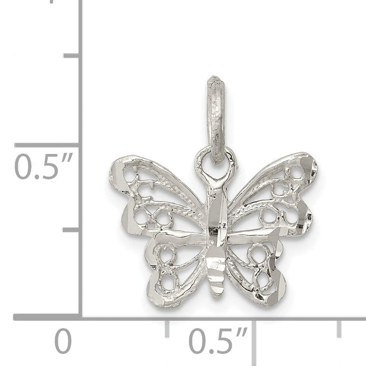 Lovely Rita's Pendants & Charms Sterling Silver Polished Finish Butterfly Charm