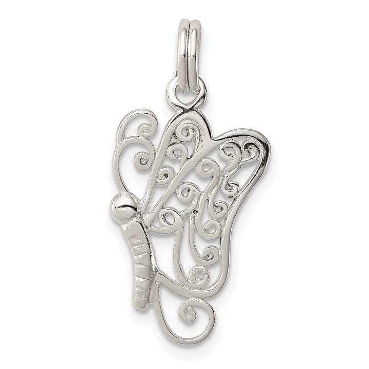 Lovely Rita's Pendants & Charms Sterling Silver Polished Finish Butterfly Charm