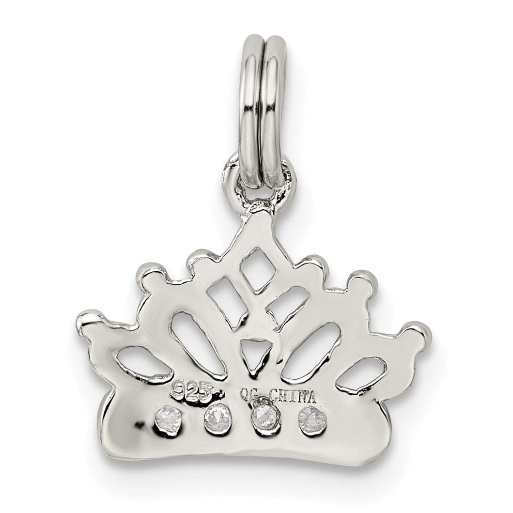 Lovely Rita's Pendants & Charms Sterling Silver Polished Finish C.Z Crown Charm