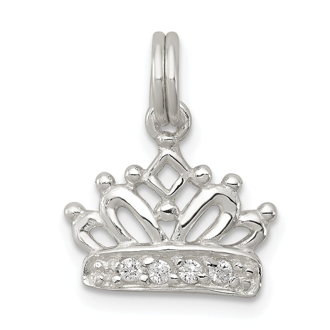 Lovely Rita's Pendants & Charms Sterling Silver Polished Finish C.Z Crown Charm