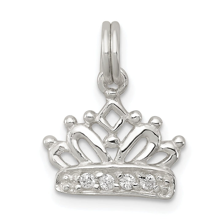 Lovely Rita's Pendants & Charms Sterling Silver Polished Finish C.Z Crown Charm