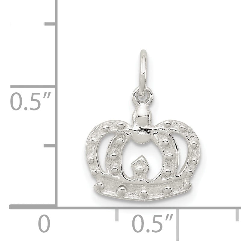 Lovely Rita's Pendants & Charms Sterling Silver Polished Finish Crown Charm