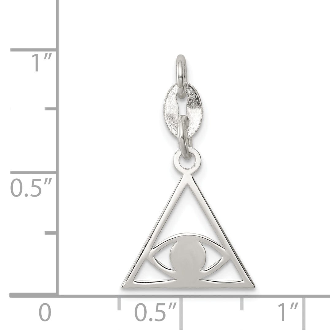 Lovely Rita's Pendants & Charms Sterling Silver Polished Finish Evil Eye Charm