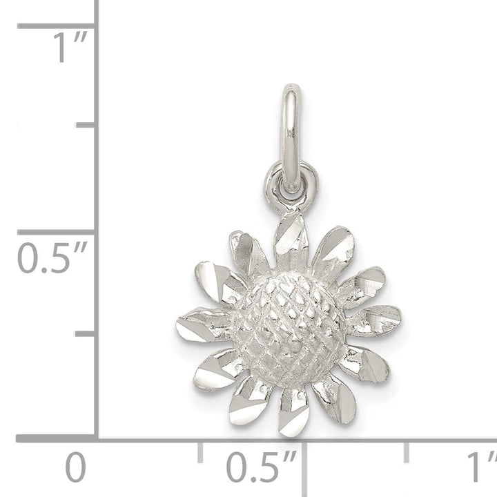 Lovely Rita's Pendants & Charms Sterling Silver Polished Finish Floral Charm