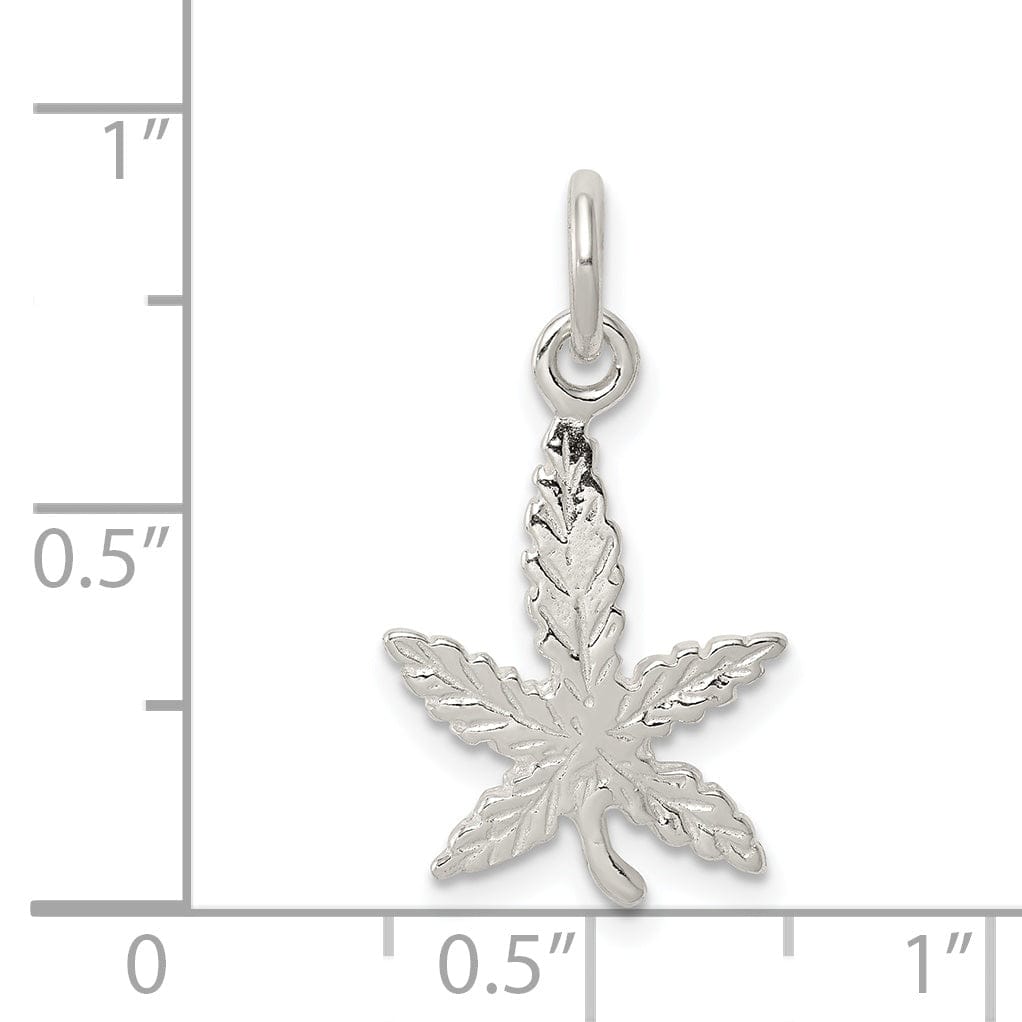 Lovely Rita's Pendants & Charms Sterling Silver Polished Finish Leaf Charm