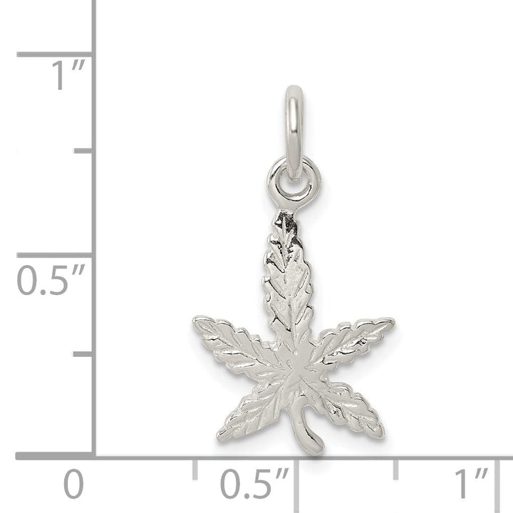 Lovely Rita's Pendants & Charms Sterling Silver Polished Finish Leaf Charm
