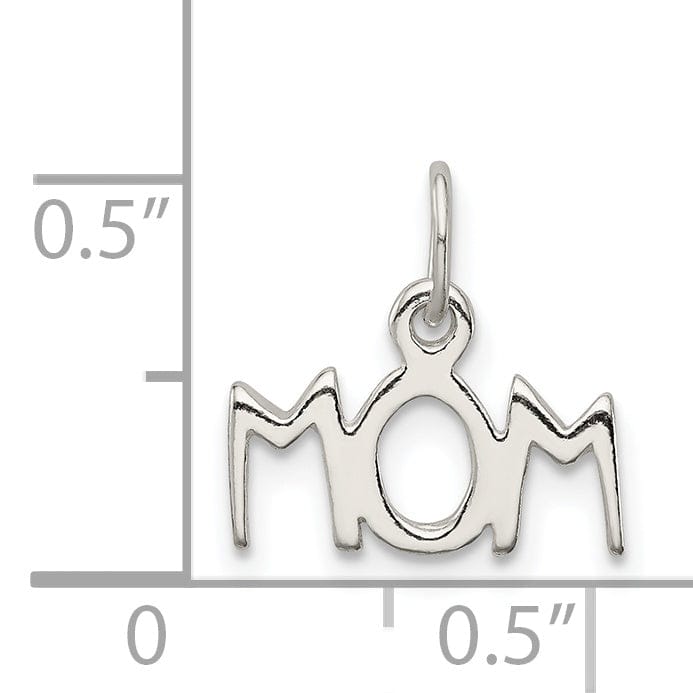 Lovely Rita's Pendants & Charms Sterling Silver Polished Flat Mom Charm pendant