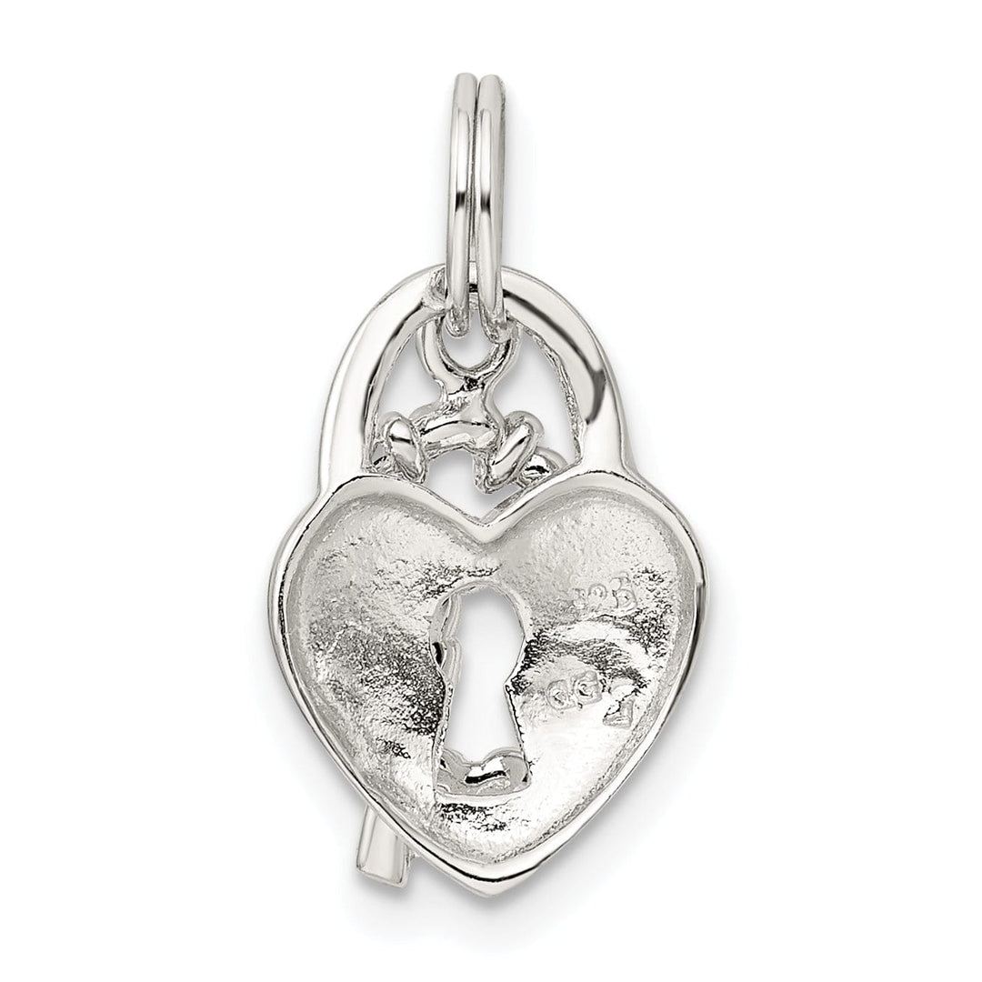 Lovely Rita's Pendants & Charms Sterling Silver Polished Heart and Key Pendant