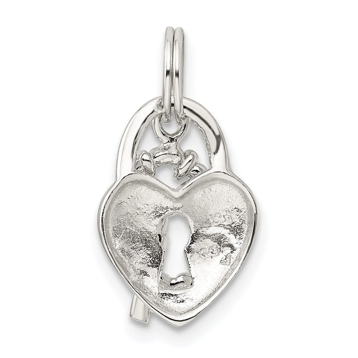 Lovely Rita's Pendants & Charms Sterling Silver Polished Heart and Key Pendant