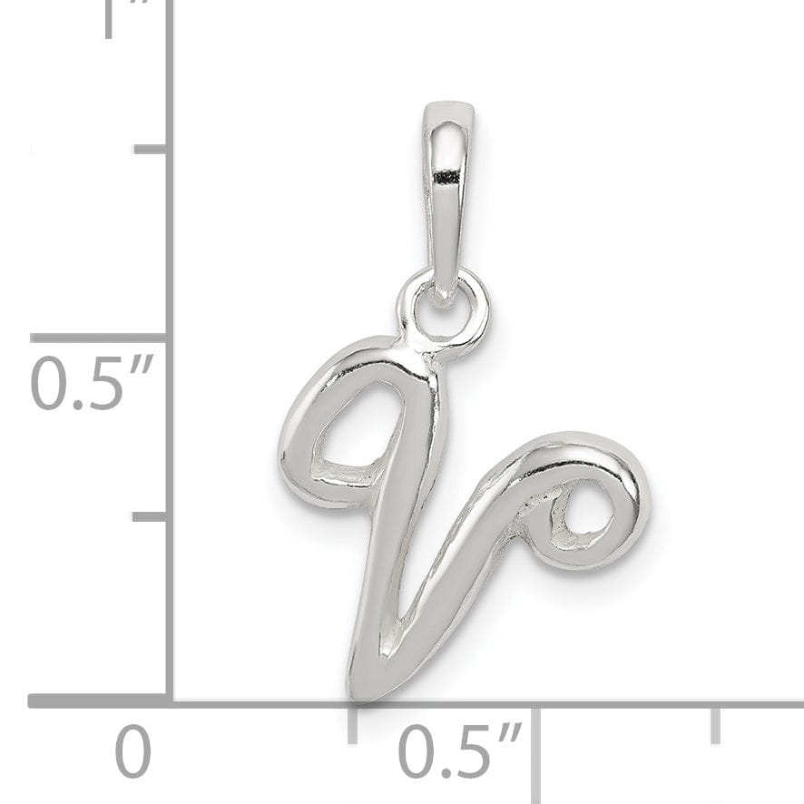 Lovely Rita's Pendants & Charms Sterling Silver Polished Initial V Pendant