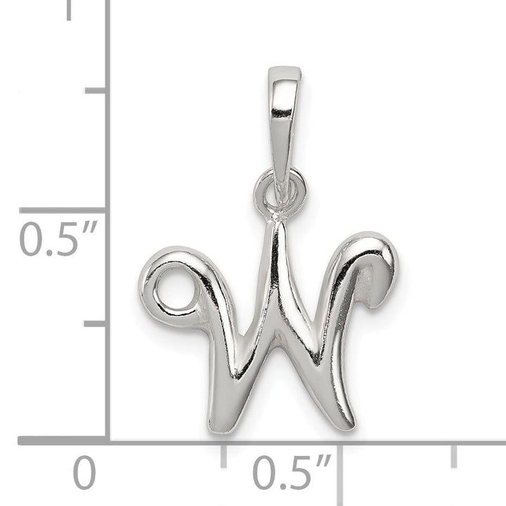 Lovely Rita's Pendants & Charms Sterling Silver Polished Initial W Pendant