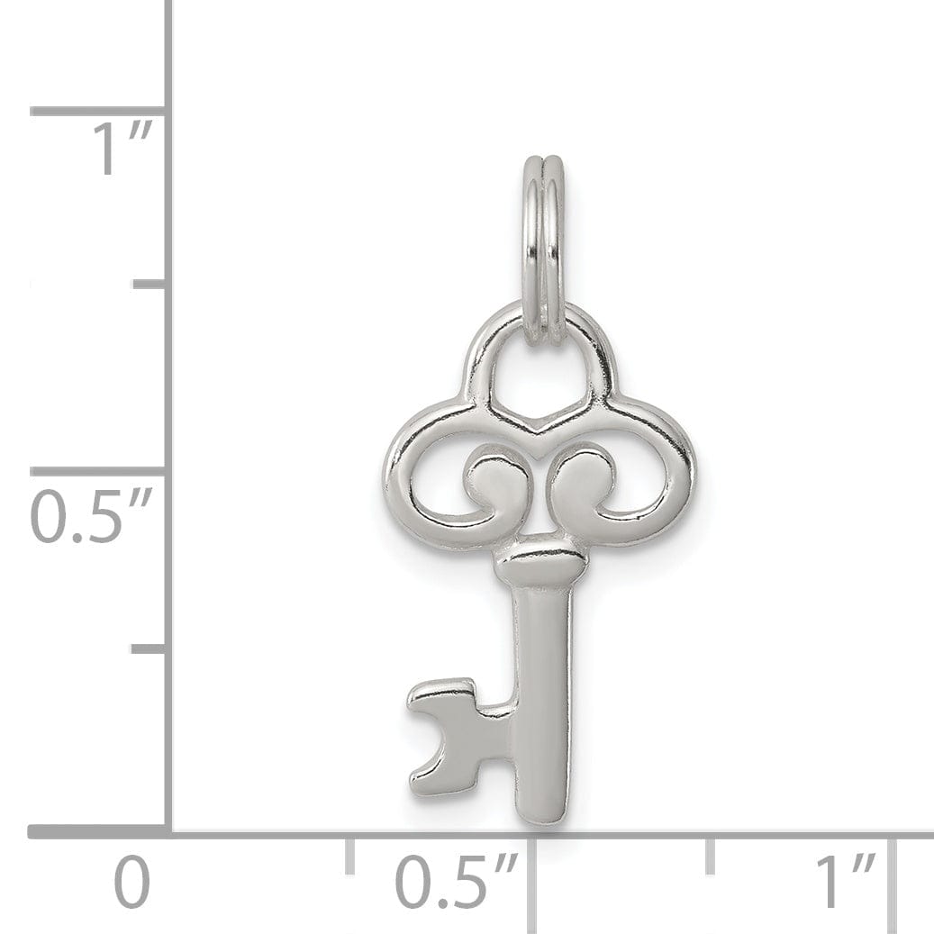 Lovely Rita's Pendants & Charms Sterling Silver Polished Key Charm Pendant