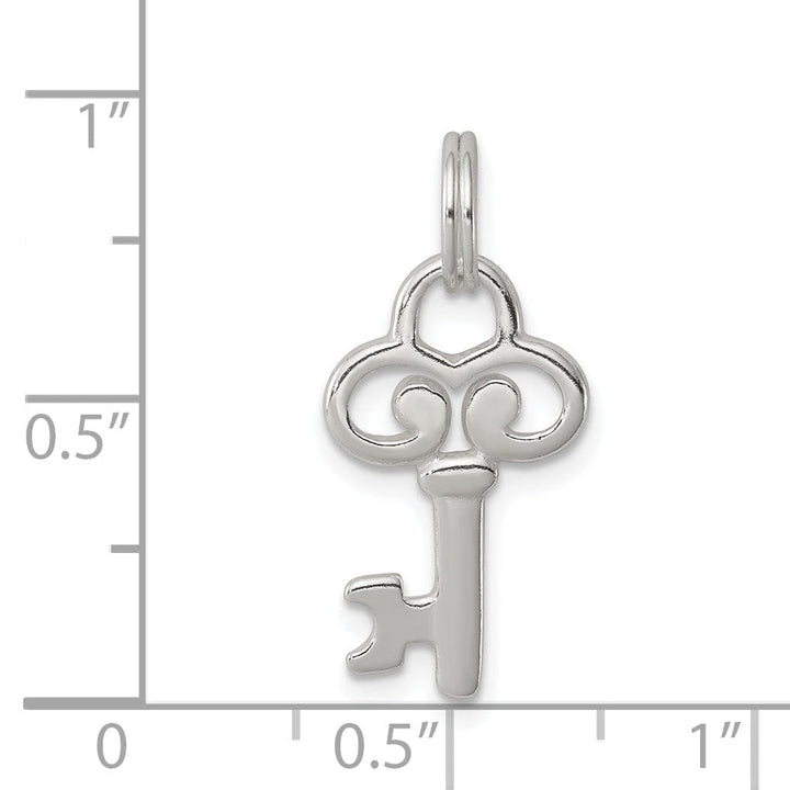 Lovely Rita's Pendants & Charms Sterling Silver Polished Key Charm Pendant