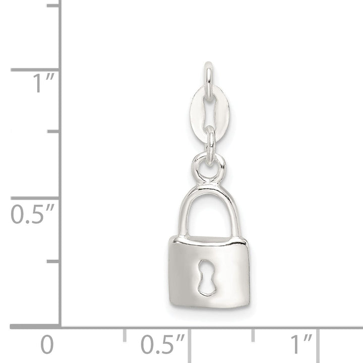 Lovely Rita's Pendants & Charms Sterling Silver Polished Lock Charm Pendant