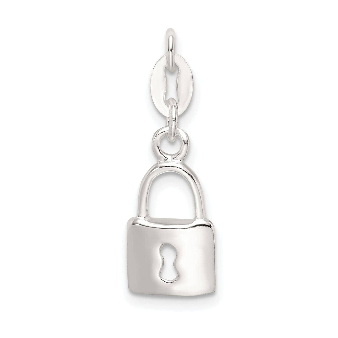 Lovely Rita's Pendants & Charms Sterling Silver Polished Lock Charm Pendant