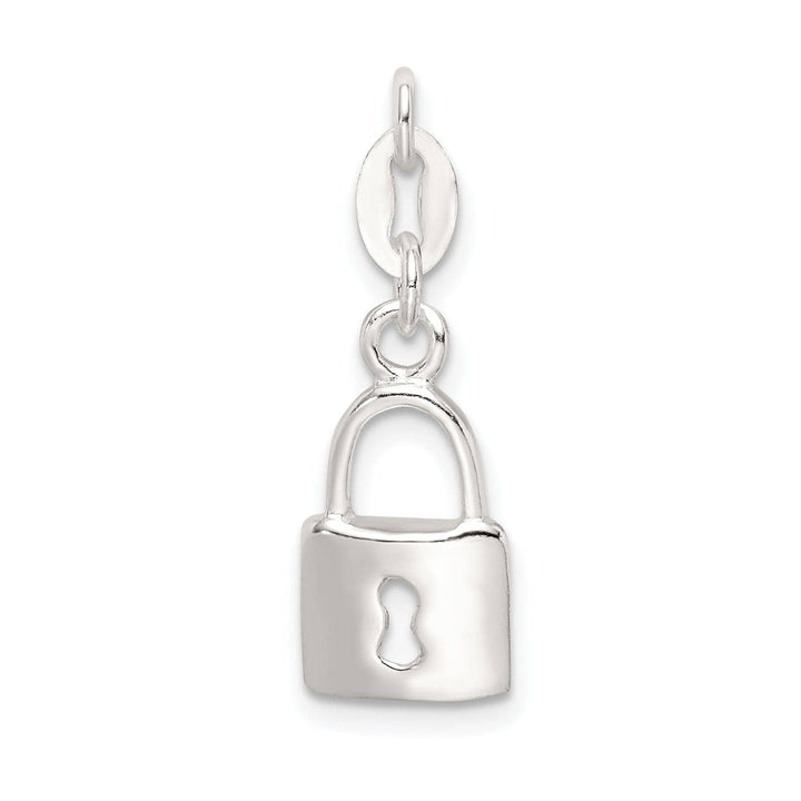 Lovely Rita's Pendants & Charms Sterling Silver Polished Lock Charm Pendant
