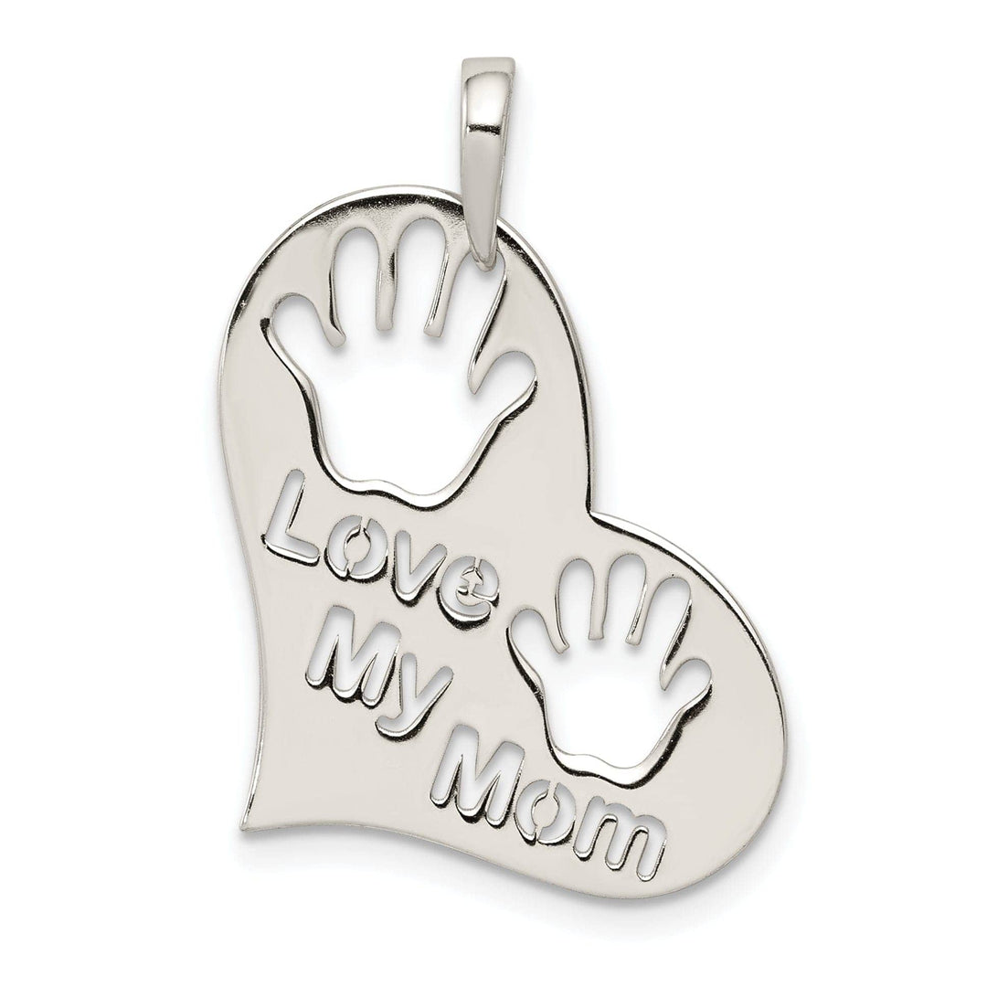 Lovely Rita's Pendants & Charms Sterling Silver Polished Love My Mom Heart Pendant