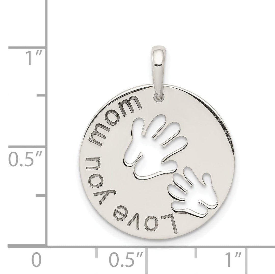 Lovely Rita's Pendants & Charms Sterling Silver Polished Love You Mom Pendant