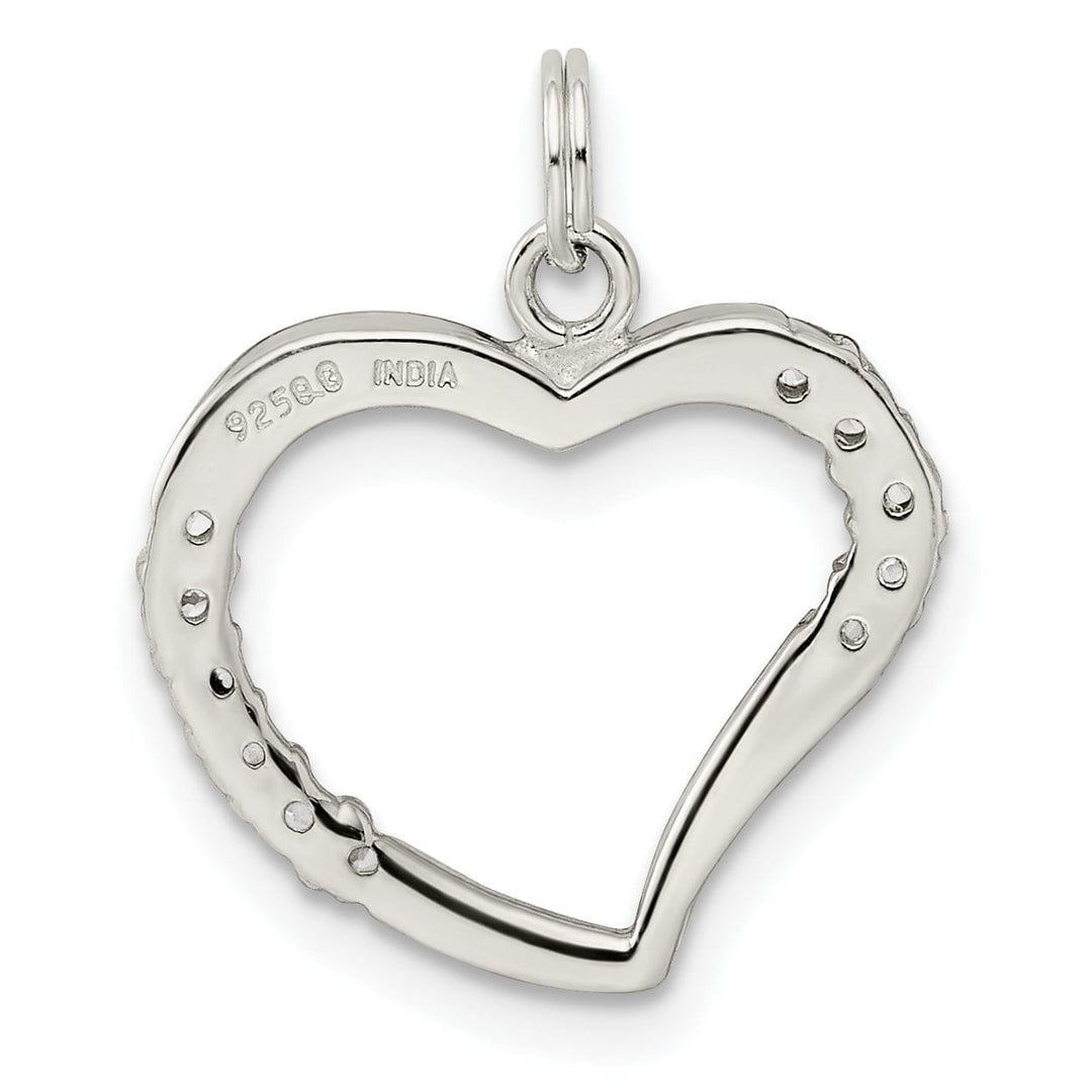 Lovely Rita's Pendants & Charms Sterling Silver Polished Multi C.Z Heart Charm