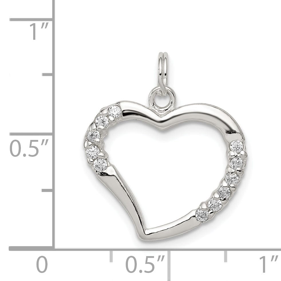 Lovely Rita's Pendants & Charms Sterling Silver Polished Multi C.Z Heart Charm