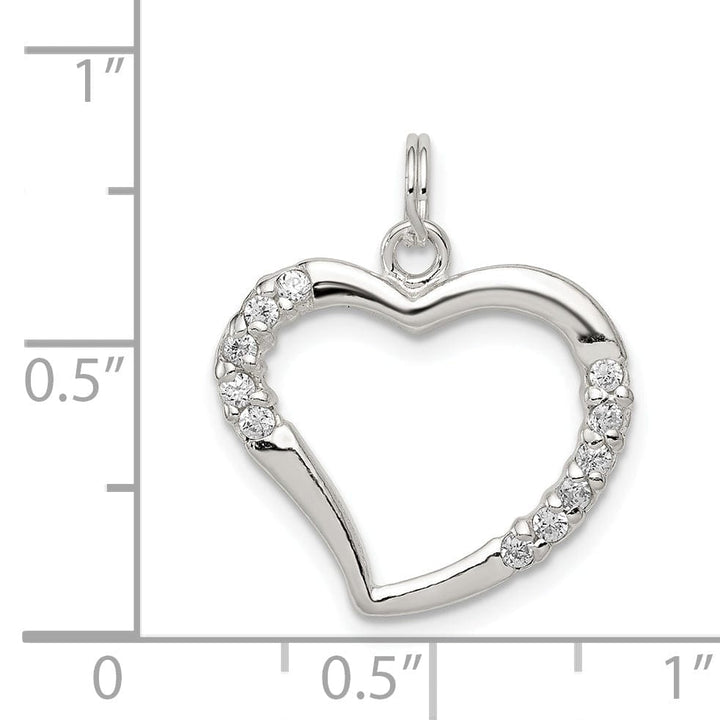 Lovely Rita's Pendants & Charms Sterling Silver Polished Multi C.Z Heart Charm