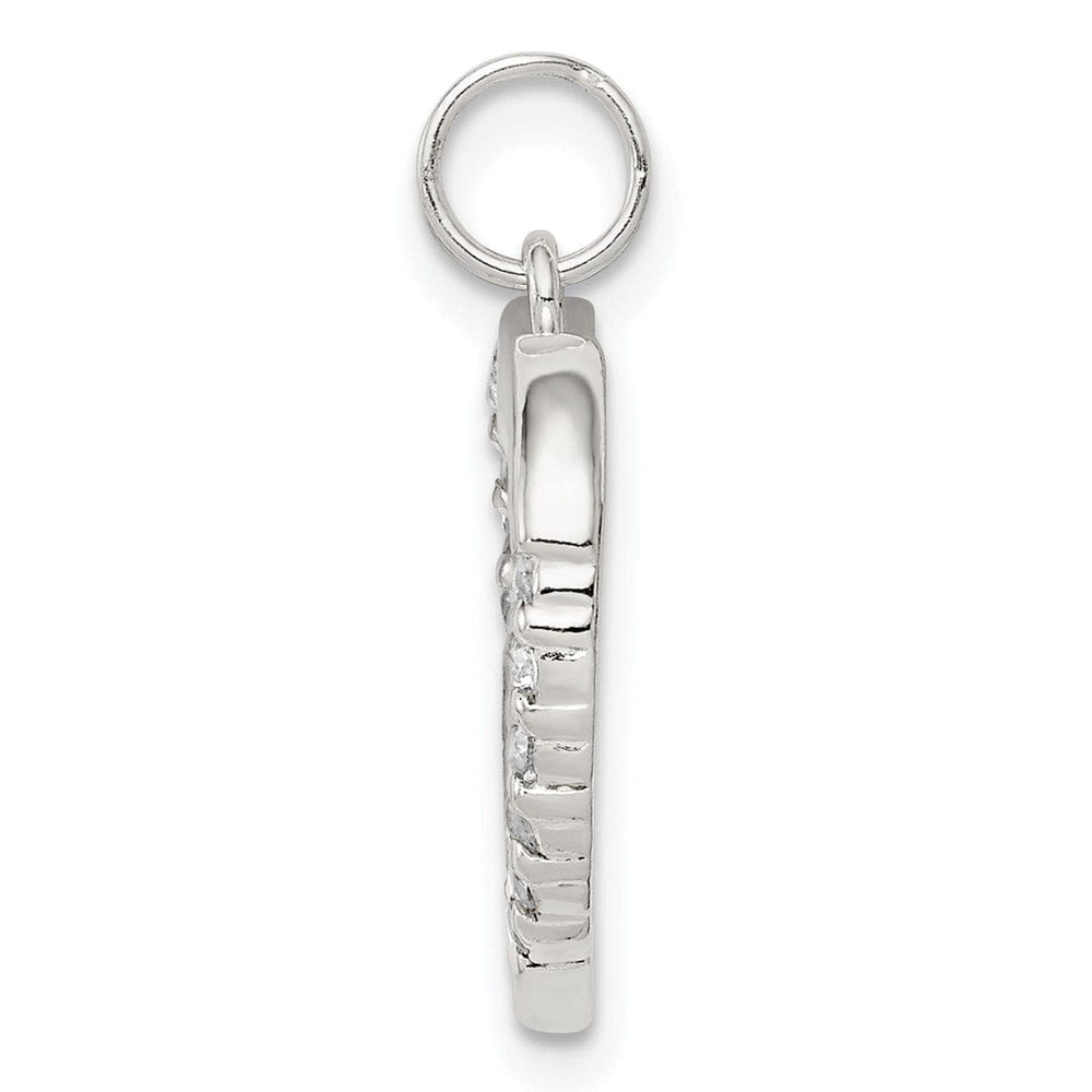 Lovely Rita's Pendants & Charms Sterling Silver Polished Multi C.Z Heart Charm