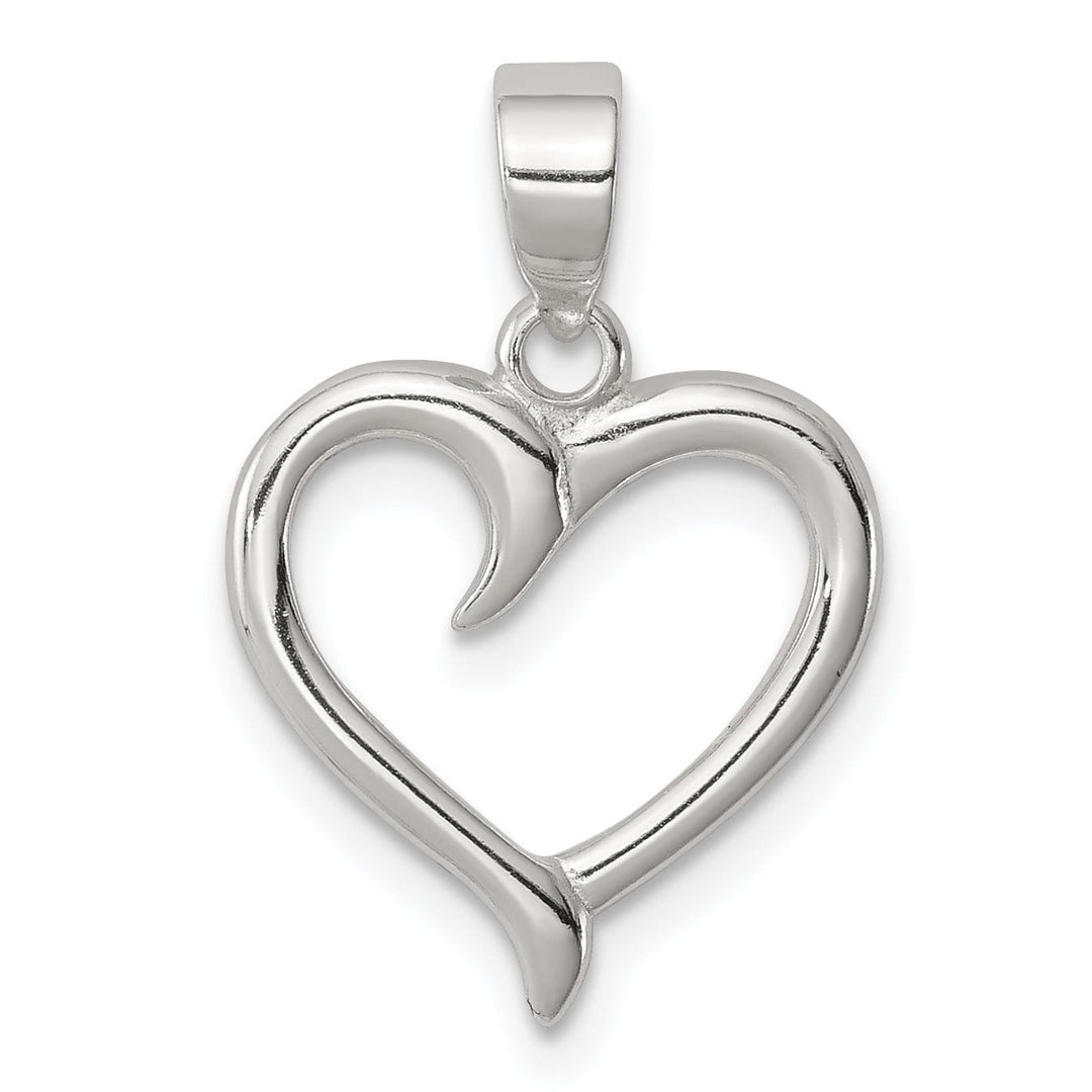 Lovely Rita's Pendants & Charms Sterling Silver Polished Open Heart Pendant