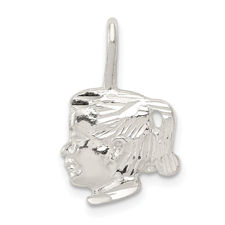 Lovely Rita's Pendants & Charms Sterling Silver Polished Satin Girl Head Charm