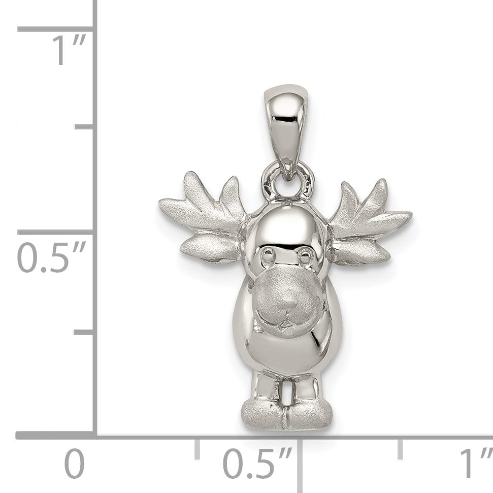 Lovely Rita's Pendants & Charms Sterling Silver Polished Satin Moose Pendant