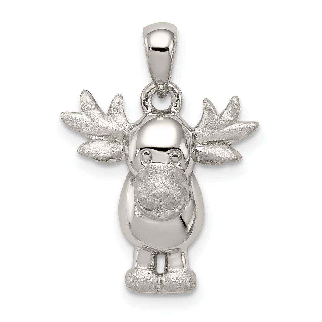 Lovely Rita's Pendants & Charms Sterling Silver Polished Satin Moose Pendant