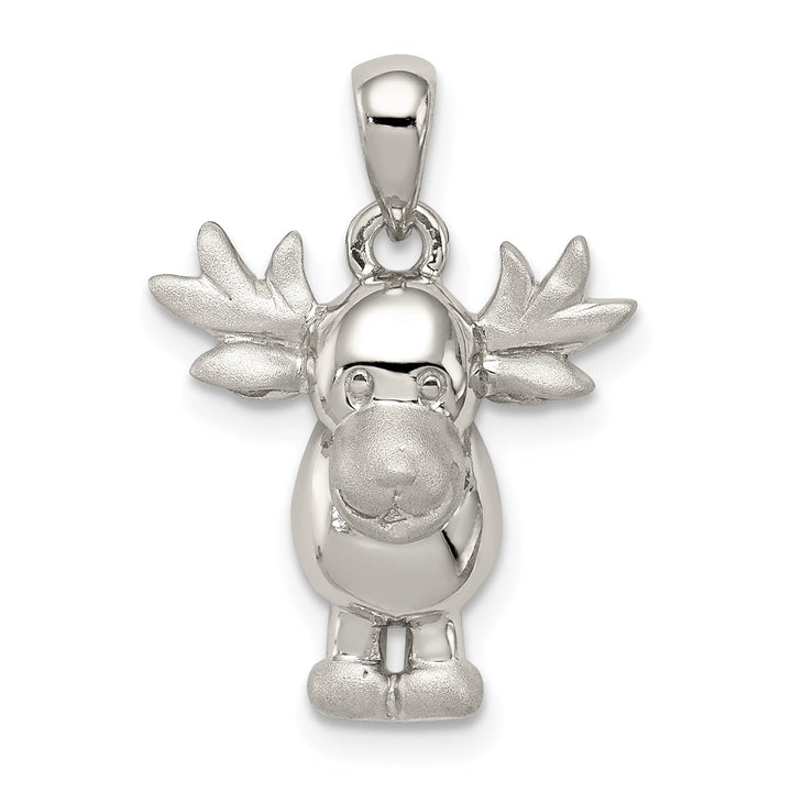 Lovely Rita's Pendants & Charms Sterling Silver Polished Satin Moose Pendant