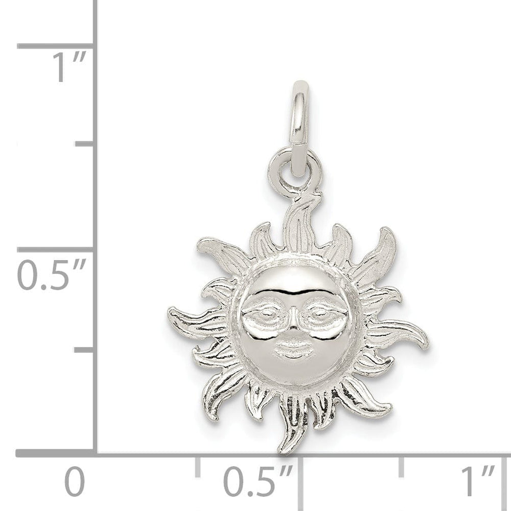 Lovely Rita's Pendants & Charms Sterling Silver Polished Sun Charm Pendant