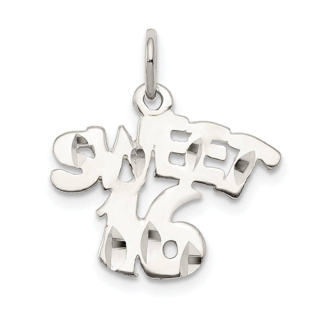 Lovely Rita's Pendants & Charms Sterling Silver Polished Sweet 16 Charm Pendant