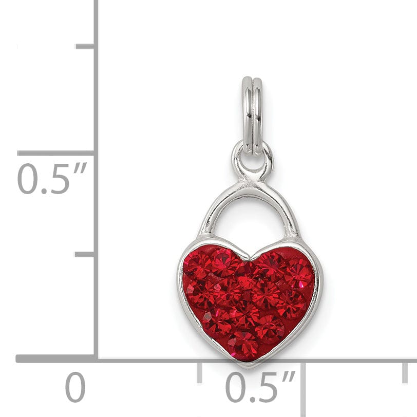 Lovely Rita's Pendants & Charms Sterling Silver Red Crystal Love Heart Charm